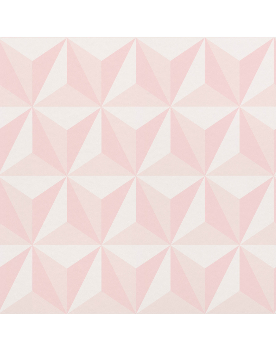 Tapeta s 3D geometrickým vzorom 138911 - ružová